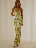 Maxi Jurk met Scoop Hals en Geometrisch Design - Maxi Dresses - Jurkjes.co