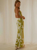 Maxi Jurk met Scoop Hals en Geometrisch Design - Maxi Dresses - Jurkjes.co
