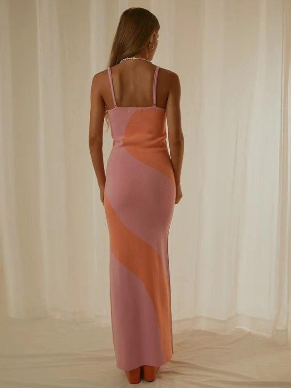 Maxi Jurk met Scoop Hals en Geometrisch Design - Maxi Dresses - Jurkjes.co