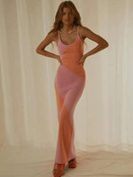 Maxi Jurk met Scoop Hals en Geometrisch Design - Maxi Dresses - Jurkjes.co