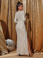 Maxi Jurk met Sleutelgat-hals en Hoge Split - Maxi Dresses - Jurkjes.co