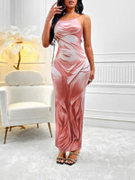 Maxi Jurk met Spaghetti Bandjes en Abstracte Print - Maxi Dresses - Jurkjes.co