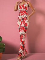 Maxi Jurk met Spaghetti Bandjes en Abstracte Print - Maxi Dresses - Jurkjes.co