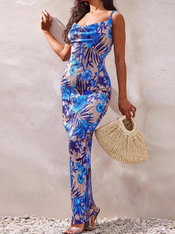 Maxi Jurk met Spaghetti Bandjes en Abstracte Print - Maxi Dresses - Jurkjes.co