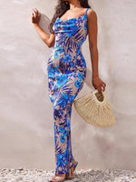 Maxi Jurk met Spaghetti Bandjes en Abstracte Print - Maxi Dresses - Jurkjes.co