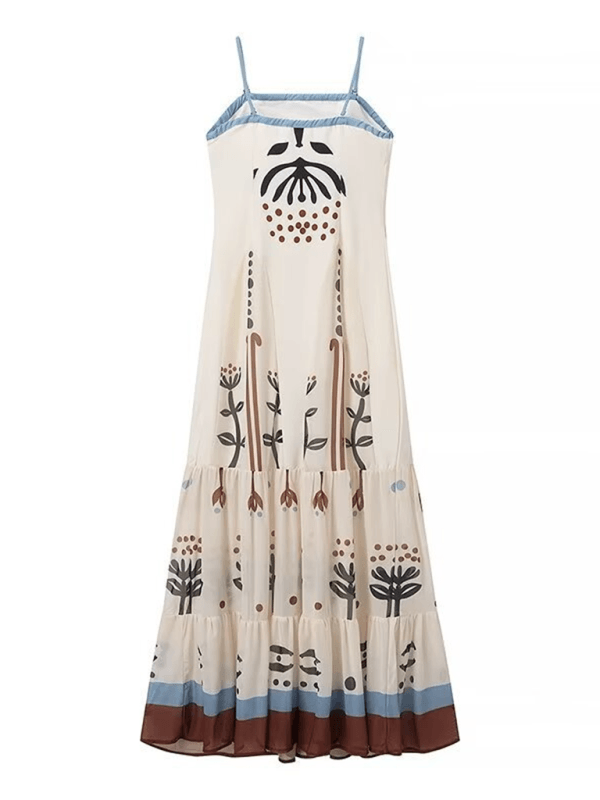 Maxi Jurk met Spaghetti Bandjes en Bloemenprint - Group5 - Jurkjes.co