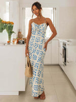 Maxi Jurk met Spaghetti Bandjes en Bloemenprint - Maxi Dresses - Jurkjes.co