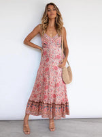 Maxi Jurk met Spaghetti Bandjes en Bloemenprint - Maxi Dresses - Jurkjes.co