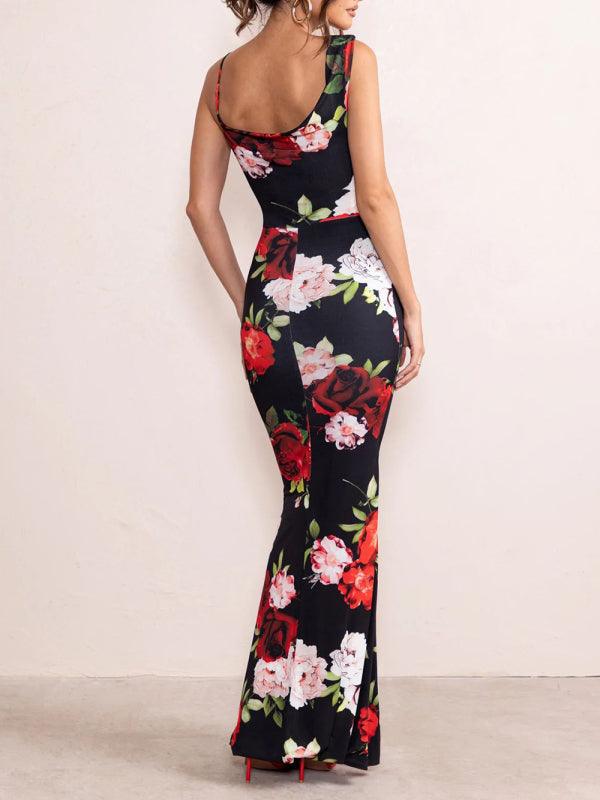 Maxi Jurk met Spaghetti Bandjes en Bloemenprint - Maxi Dresses - Jurkjes.co