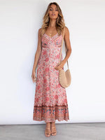Maxi Jurk met Spaghetti Bandjes en Bloemenprint - Maxi Dresses - Jurkjes.co
