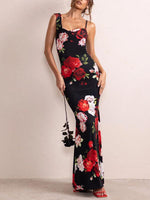 Maxi Jurk met Spaghetti Bandjes en Bloemenprint - Maxi Dresses - Jurkjes.co