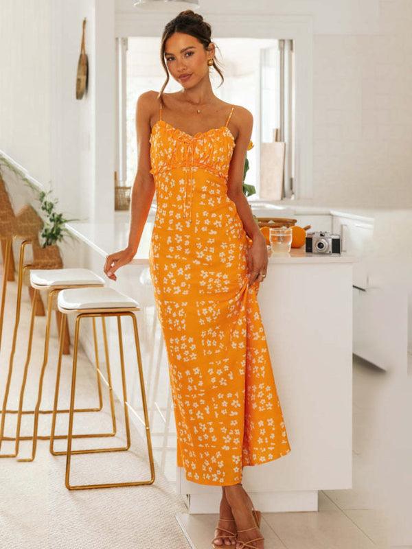 Maxi Jurk met Spaghetti Bandjes en Bloemenprint - Maxi Dresses - Jurkjes.co