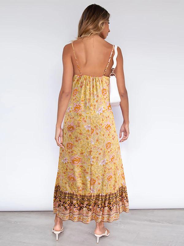 Maxi Jurk met Spaghetti Bandjes en Bloemenprint - Maxi Dresses - Jurkjes.co