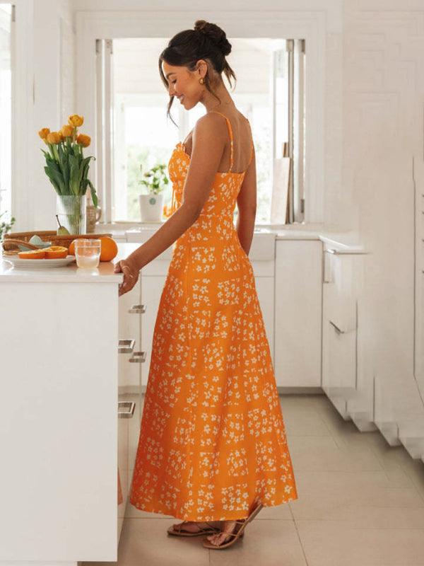 Maxi Jurk met Spaghetti Bandjes en Bloemenprint - Maxi Dresses - Jurkjes.co