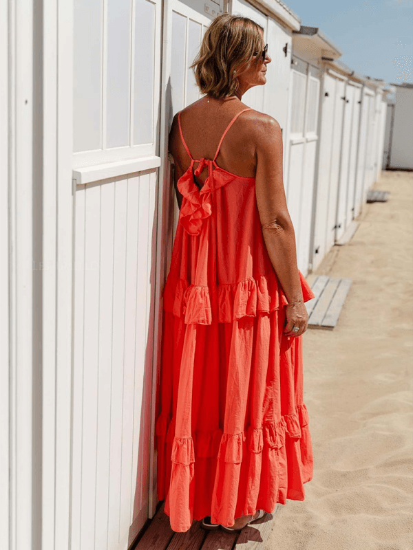 Maxi Jurk met Spaghetti Bandjes en Gelaagd Ontwerp - Maxi Dresses - Jurkjes.co