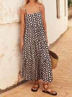 Maxi Jurk met Spaghetti Bandjes en Geometrisch Patroon - Group2 - Jurkjes.co