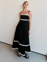 Maxi Jurk met Spaghetti Bandjes en Golvende Afwerking - Maxi Dresses - Jurkjes.co