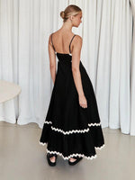 Maxi Jurk met Spaghetti Bandjes en Golvende Afwerking - Maxi Dresses - Jurkjes.co