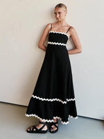 Maxi Jurk met Spaghetti Bandjes en Golvende Afwerking - Maxi Dresses - Jurkjes.co