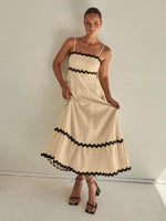 Maxi Jurk met Spaghetti Bandjes en Golvende Afwerking - Maxi Dresses - Jurkjes.co