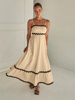 Maxi Jurk met Spaghetti Bandjes en Golvende Afwerking - Maxi Dresses - Jurkjes.co