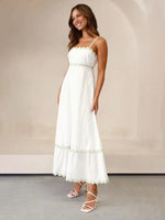 Maxi Jurk met Spaghetti Bandjes en Golvende Afwerking - Maxi Dresses - Jurkjes.co