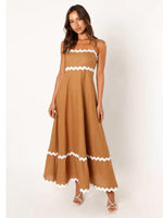 Maxi Jurk met Spaghetti Bandjes en Golvende Afwerking - Maxi Dresses - Jurkjes.co