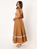 Maxi Jurk met Spaghetti Bandjes en Golvende Afwerking - Maxi Dresses - Jurkjes.co
