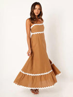 Maxi Jurk met Spaghetti Bandjes en Golvende Afwerking - Maxi Dresses - Jurkjes.co