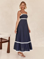 Maxi Jurk met Spaghetti Bandjes en Golvende Afwerking - Maxi Dresses - Jurkjes.co