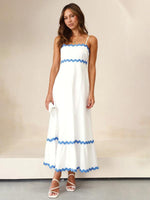 Maxi Jurk met Spaghetti Bandjes en Golvende Afwerking - Maxi Dresses - Jurkjes.co