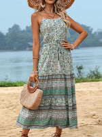 Maxi Jurk met Spaghettibandjes en Bloemenprint - Group7 - Jurkjes.co