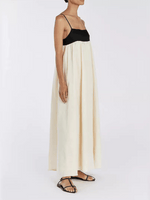 Maxi Jurk met Spaghettibandjes en Contrast - Maxi Dresses - Jurkjes.co