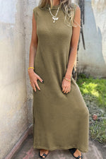 Maxi-Jurk met Splitten en Wafelstructuur - Maxi Dresses - Jurkjes.co