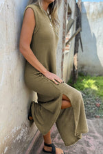 Maxi-Jurk met Splitten en Wafelstructuur - Maxi Dresses - Jurkjes.co