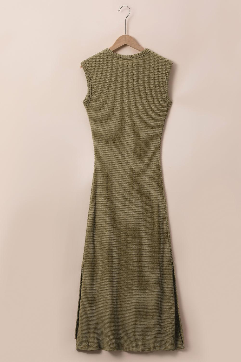 Maxi-Jurk met Splitten en Wafelstructuur - Maxi Dresses - Jurkjes.co