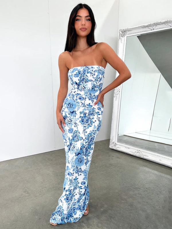 Maxi Jurk met Strapless Bloemenprint - Maxi Dresses - Jurkjes.co