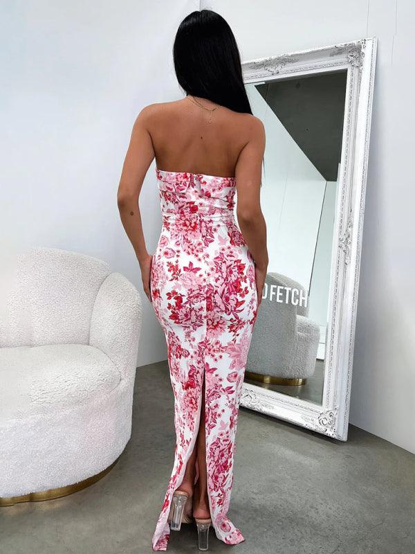Maxi Jurk met Strapless Bloemenprint - Maxi Dresses - Jurkjes.co