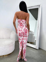 Maxi Jurk met Strapless Bloemenprint - Maxi Dresses - Jurkjes.co