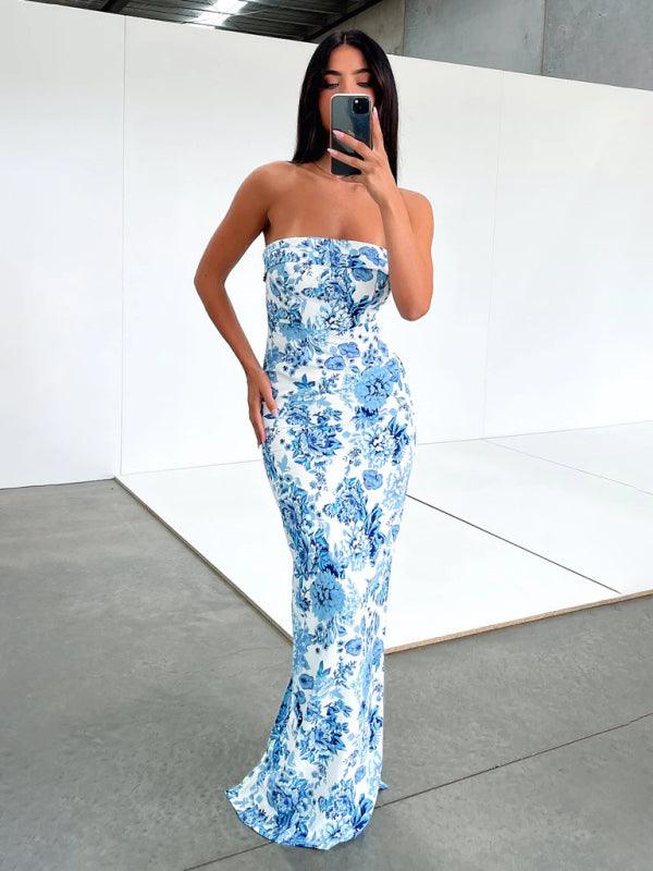 Maxi Jurk met Strapless Bloemenprint - Maxi Dresses - Jurkjes.co