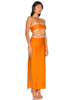 Maxi Jurk met Strapless Design en Zijsplit - Maxi Dresses - Jurkjes.co