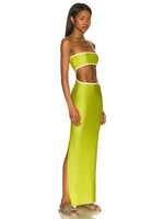 Maxi Jurk met Strapless Design en Zijsplit - Maxi Dresses - Jurkjes.co