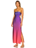 Maxi Jurk met Strapless Design en Zijsplit - Maxi Dresses - Jurkjes.co