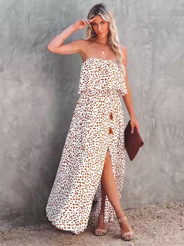 Maxi Jurk met Strapless en Dierenprint - Maxi Dresses - Jurkjes.co