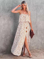 Maxi Jurk met Strapless en Dierenprint - Maxi Dresses - Jurkjes.co