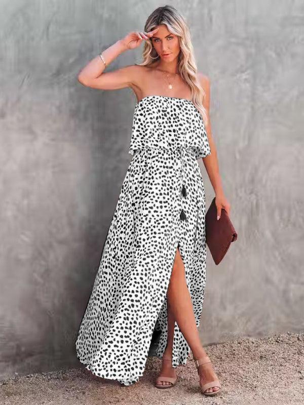 Maxi Jurk met Strapless en Dierenprint - Maxi Dresses - Jurkjes.co