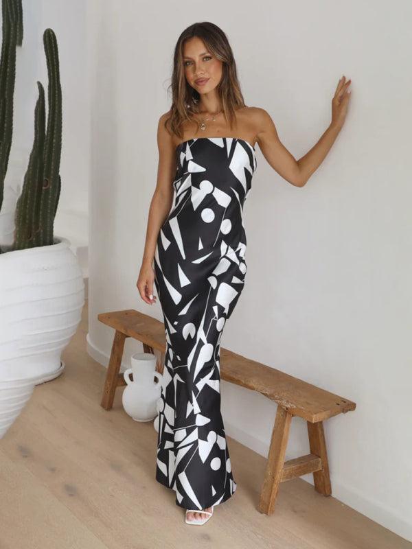 Maxi Jurk met Strapless Geometrisch Design - Maxi Dresses - Jurkjes.co