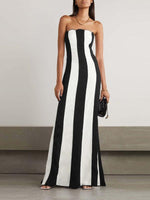 Maxi Jurk met Strapless Gestreept Design - Maxi Dresses - Jurkjes.co