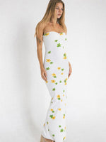 Maxi Jurk met Strapless Ontwerp en Bloemenprint - Group13 - Jurkjes.co