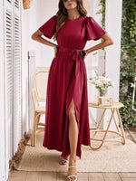 Maxi Jurk met Strik en Voorsplit - Maxi Dresses - Jurkjes.co